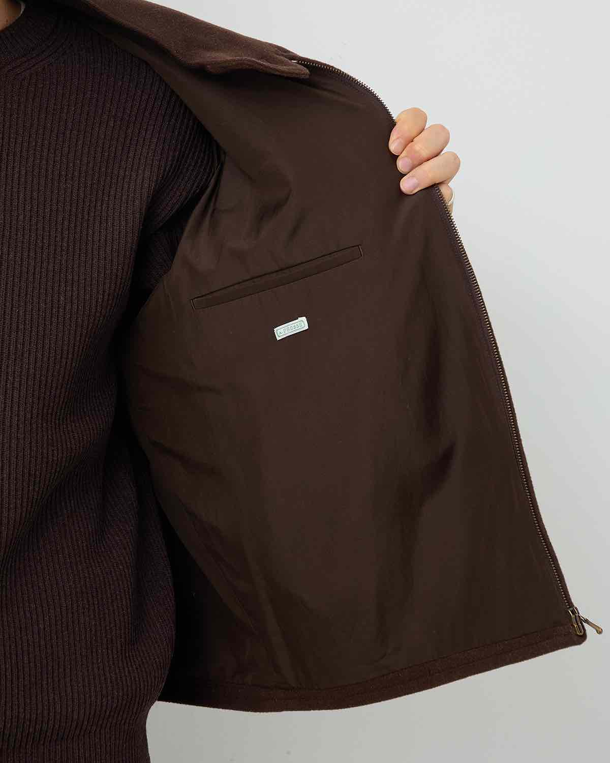 CASHMERE SILK DOUBLE FACED PILE DRIVING JACKET