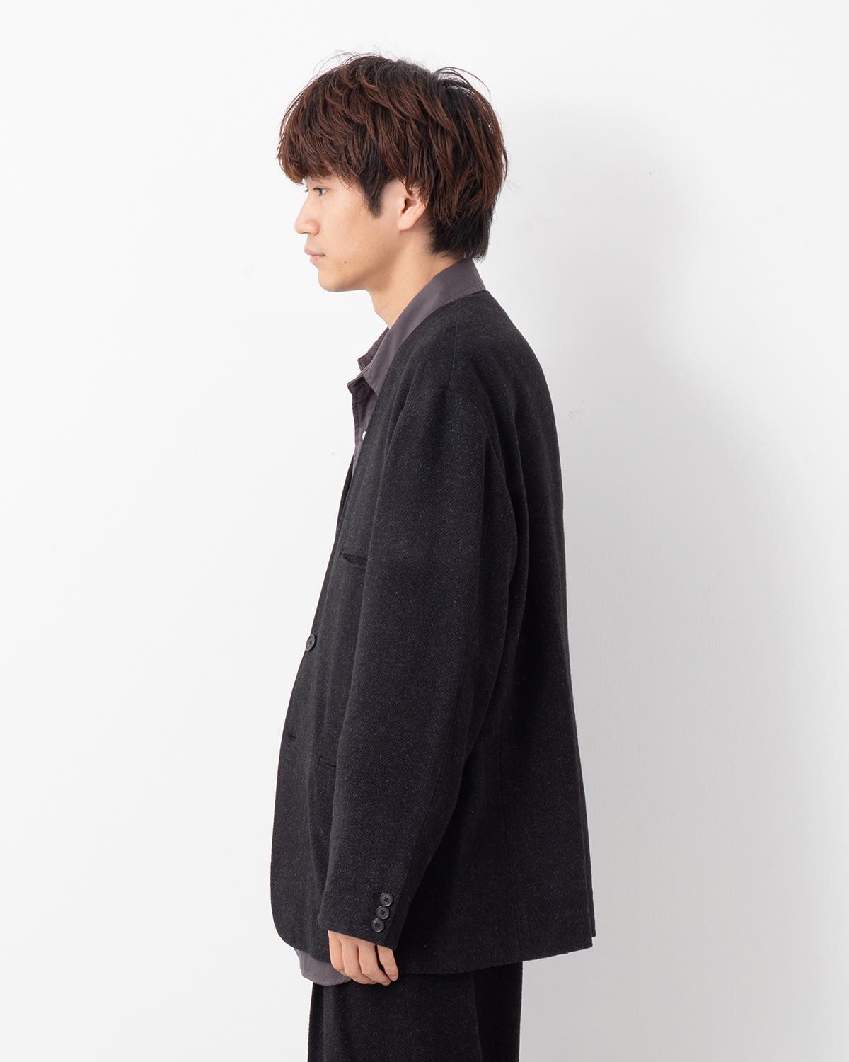 SILK CASHMERE TWEED COLLARLESS JACKET – COVERCHORD