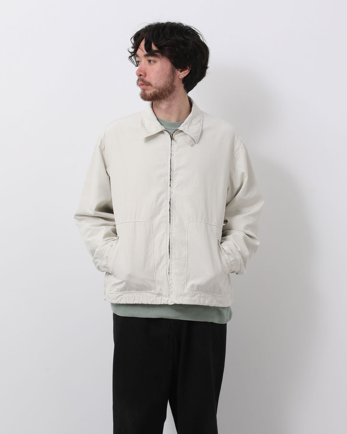 COTTON SILK BACK GABARDINE COACH JACKET