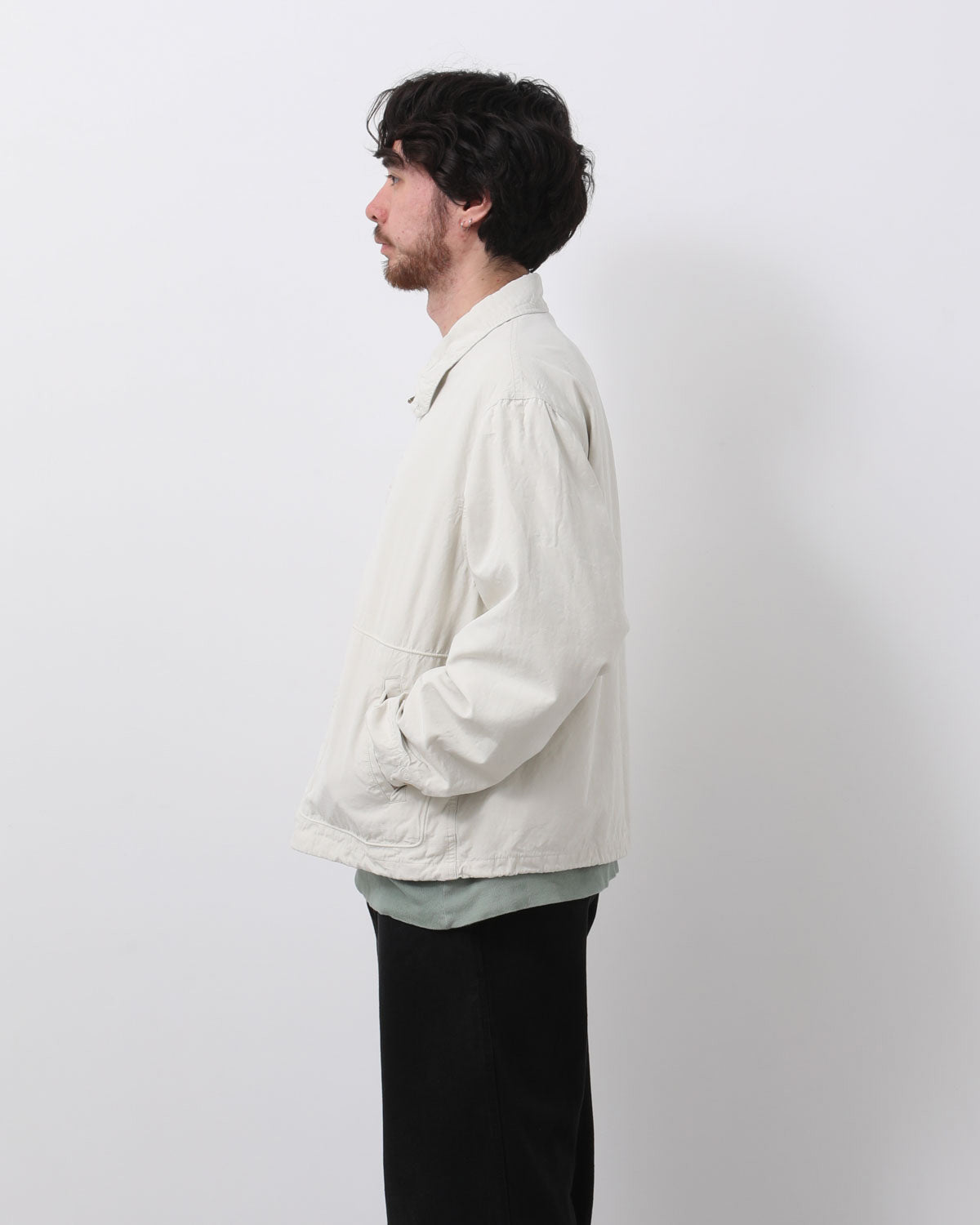 COTTON SILK BACK GABARDINE COACH JACKET