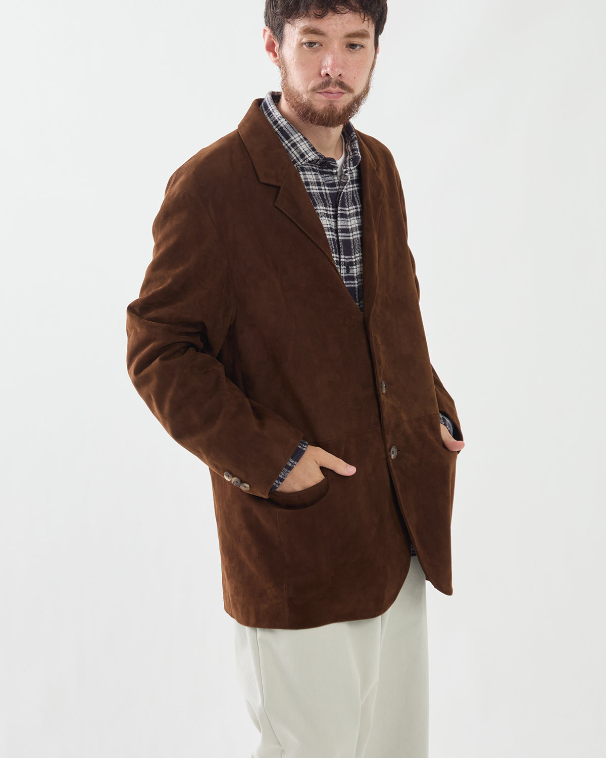 SUEDE LEATHER TAILORED JACKET