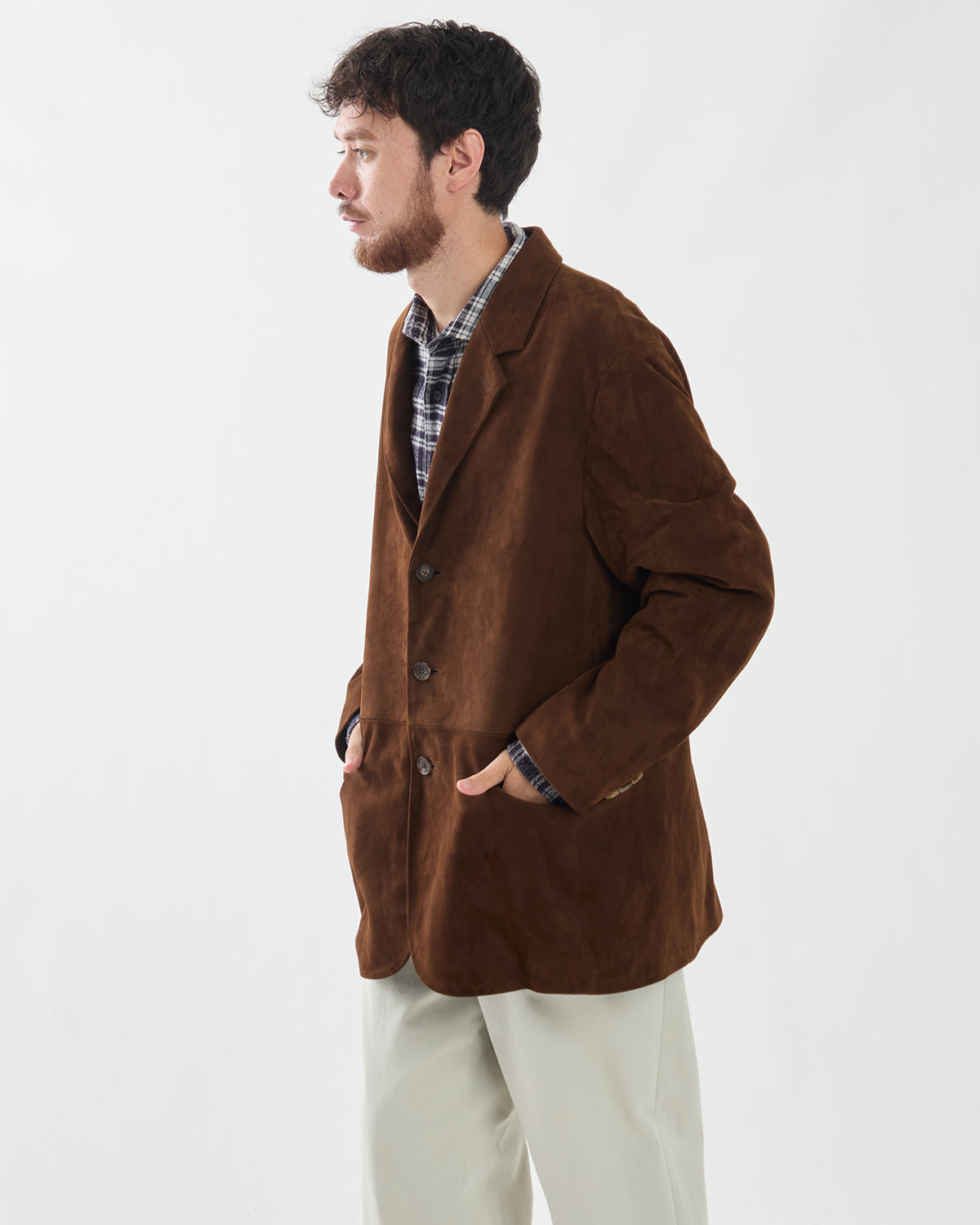 SUEDE LEATHER TAILORED JACKET