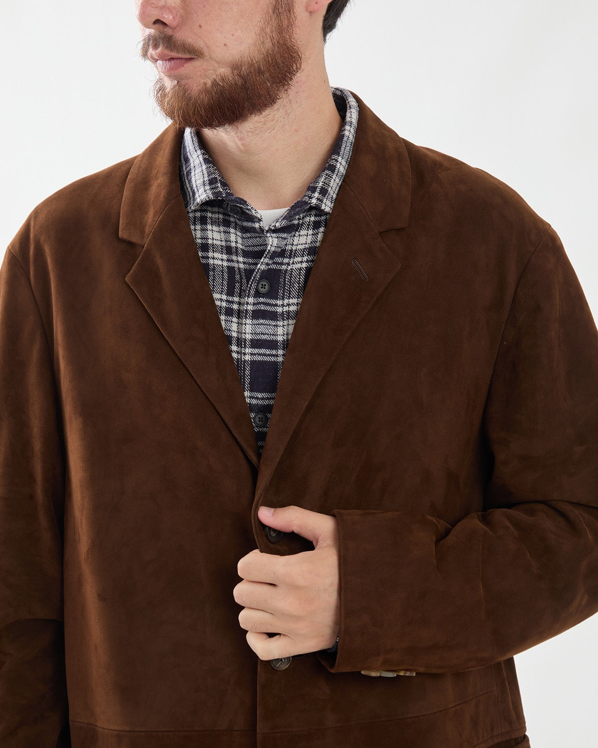 SUEDE LEATHER TAILORED JACKET