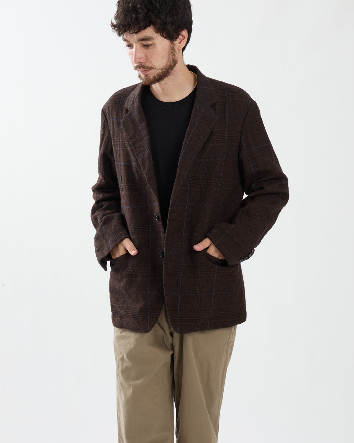 WASHED ALPACA LINEN TWEED JACKET