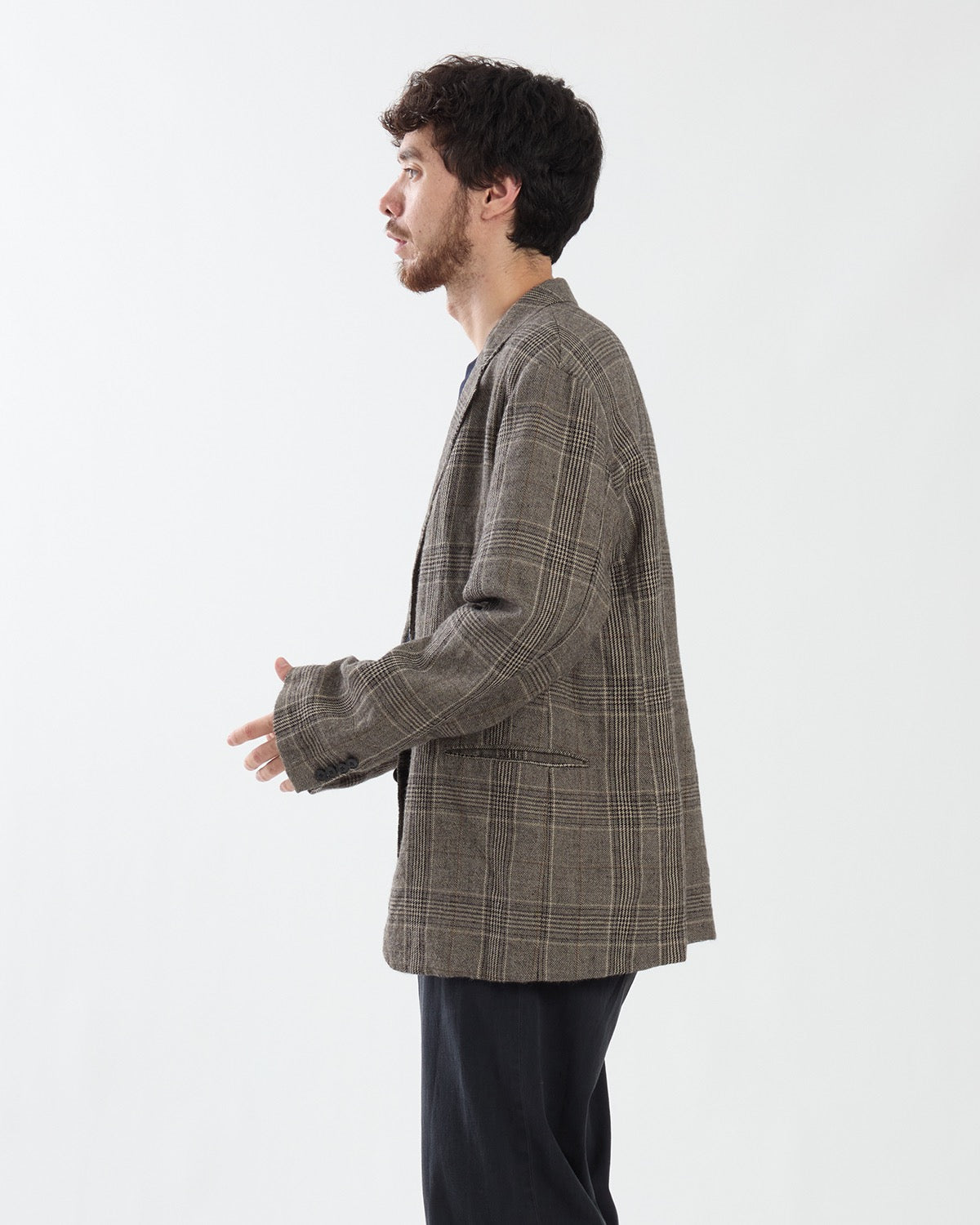 WASHED ALPACA LINEN TWEED JACKET