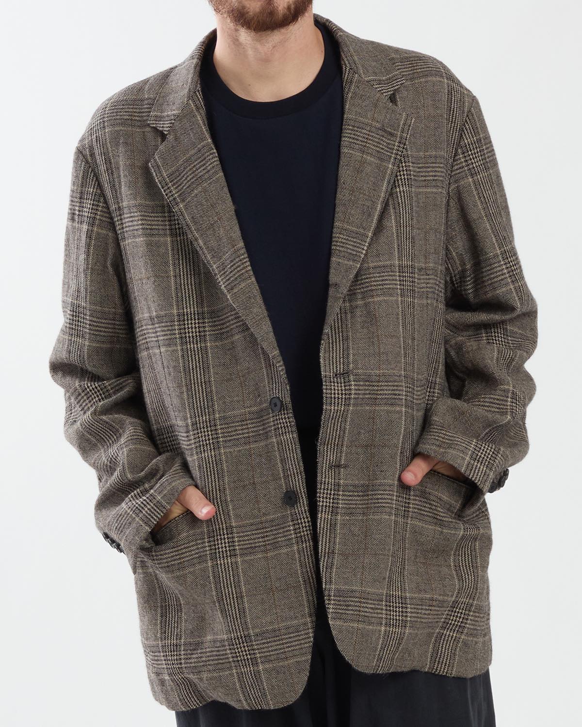 WASHED ALPACA LINEN TWEED JACKET