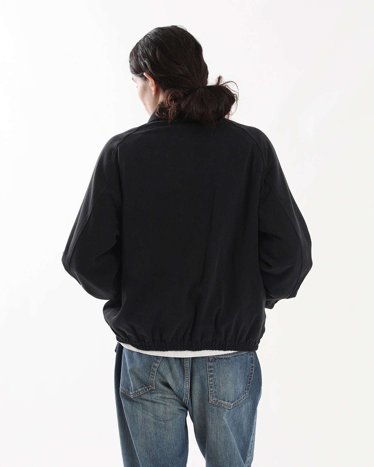 WASHED SILK HARRINGTON JACKET