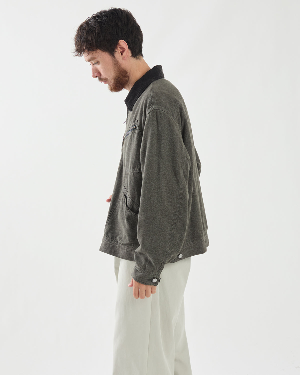 VINTAGE BLACK CHAMBRAY WORK JACKET