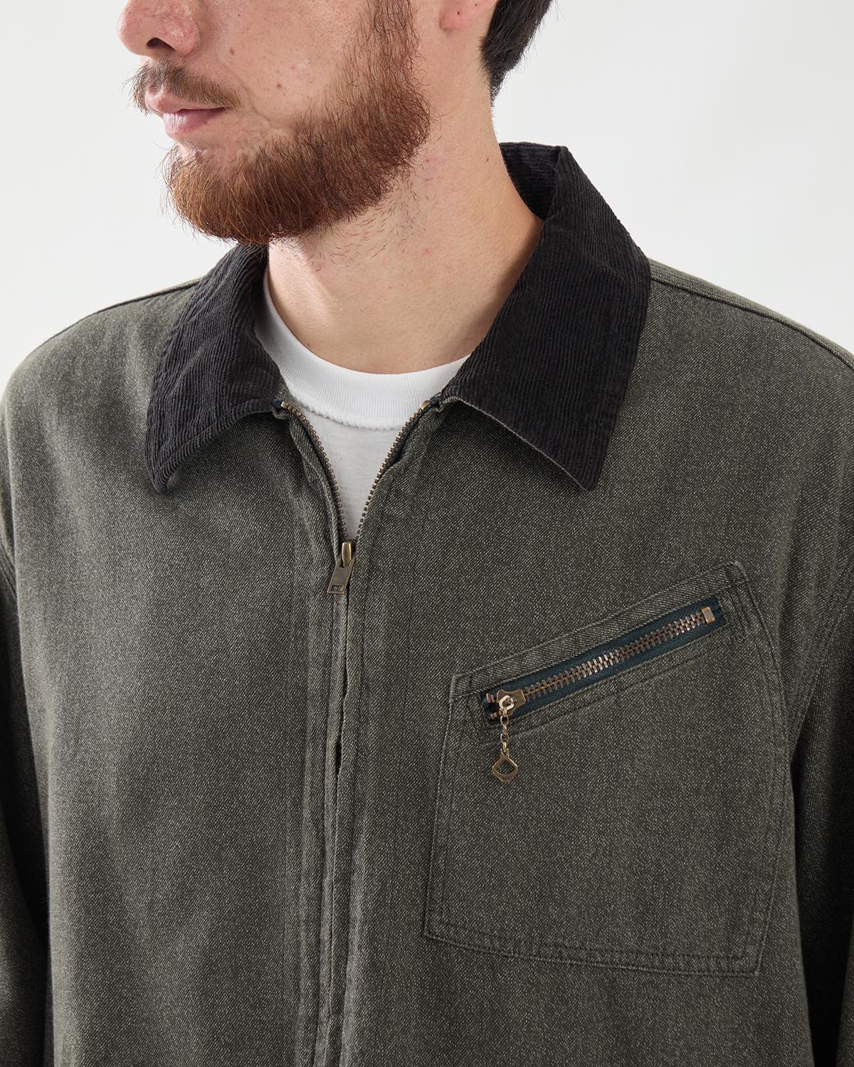 VINTAGE BLACK CHAMBRAY WORK JACKET