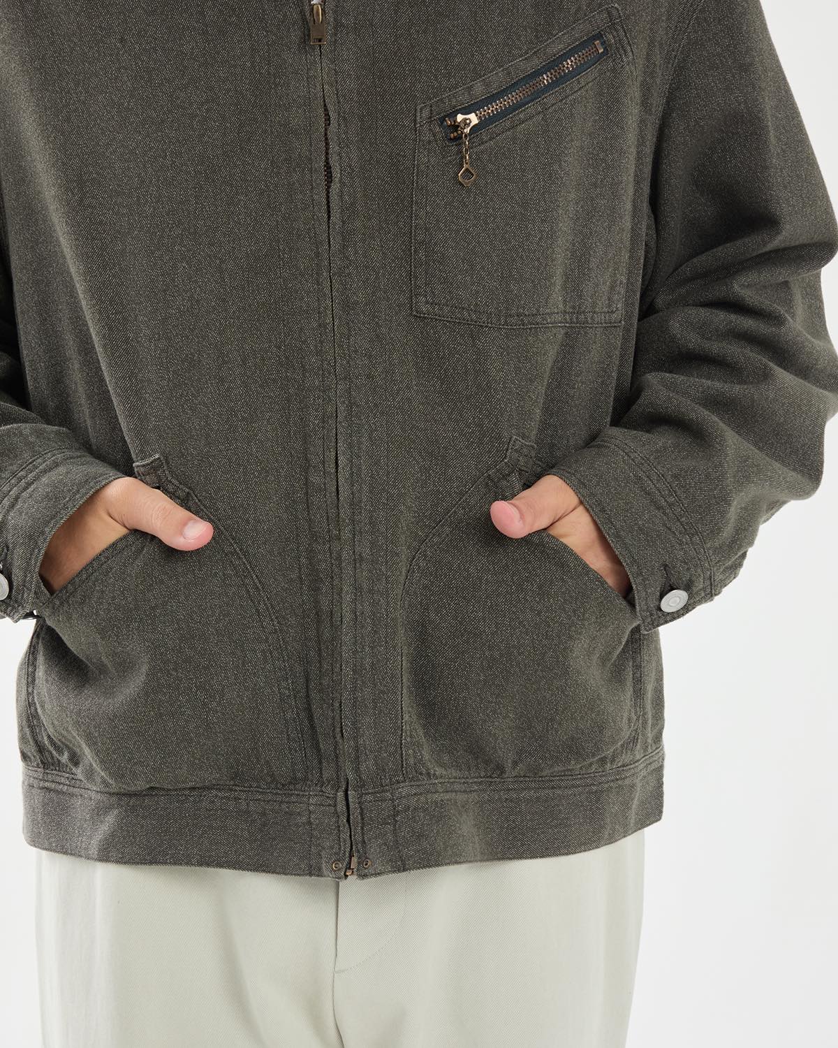VINTAGE BLACK CHAMBRAY WORK JACKET