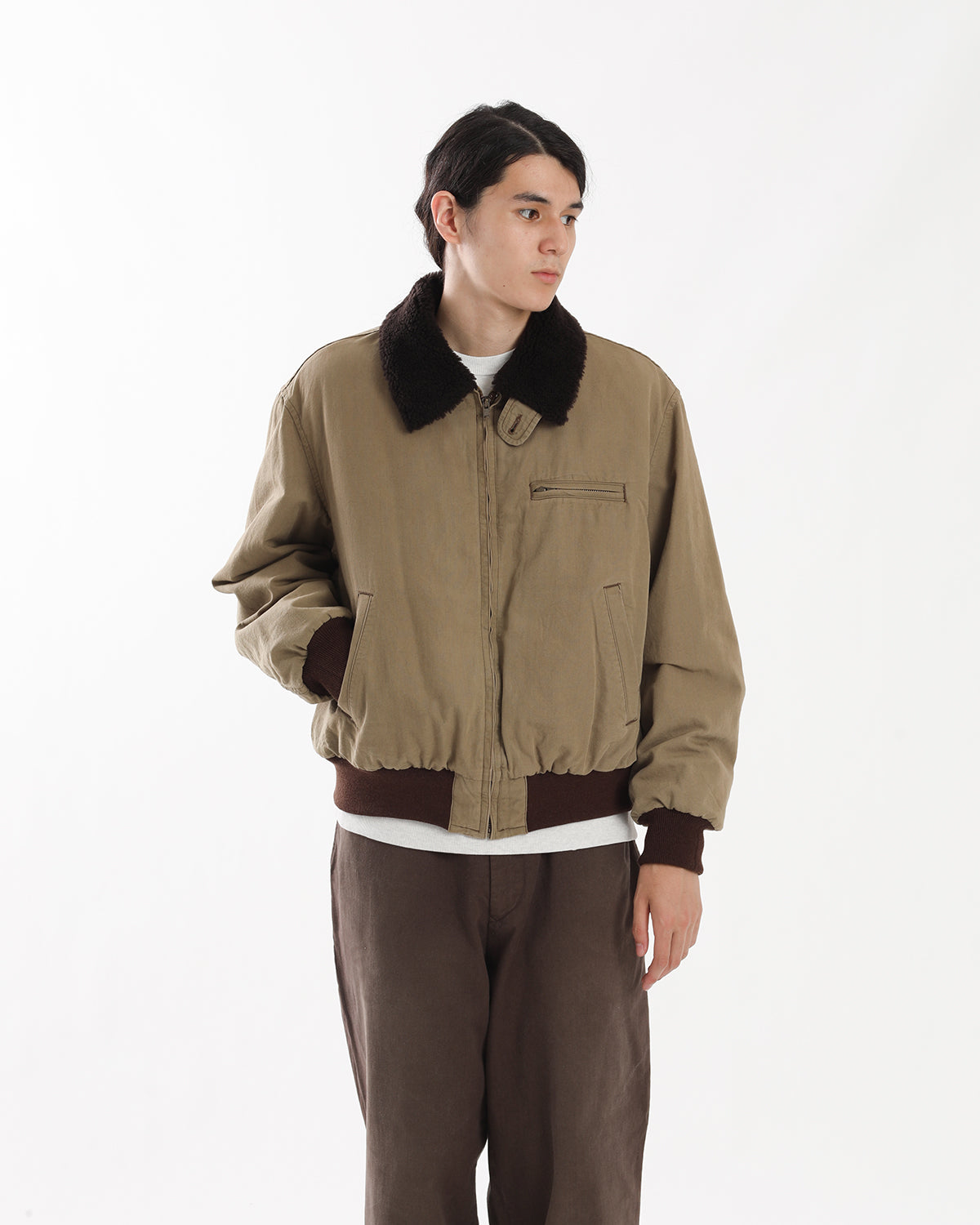 VINTAGE WASHED WOOL FLIGHT JACKET