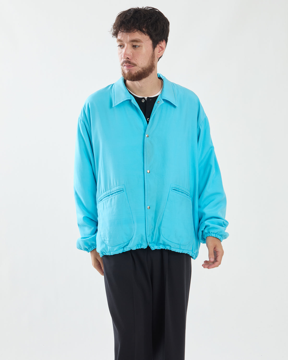 VINTAGE WASHED SILK TAFFETA COACH JACKET