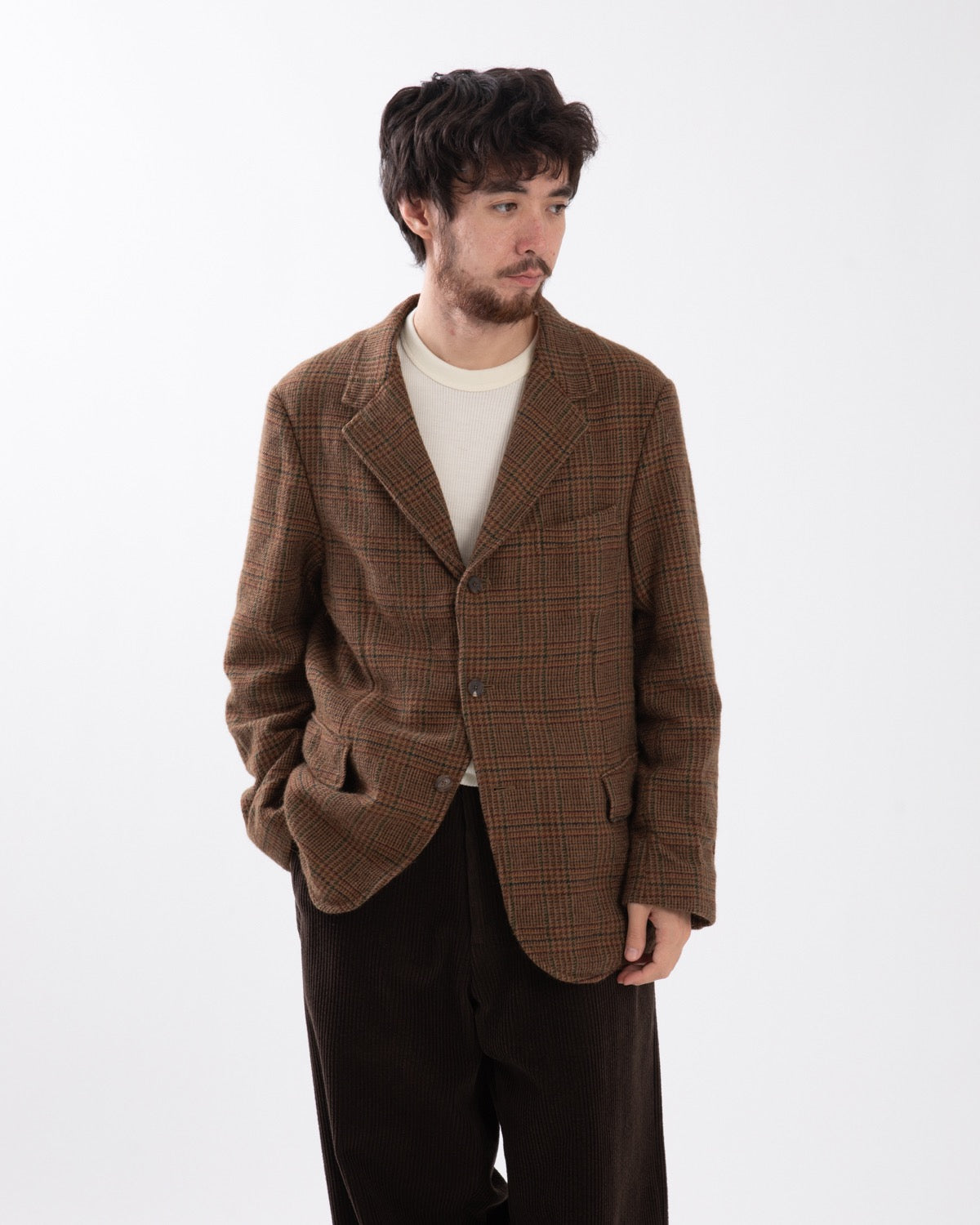 WASHED ALPACA WOOL TWEED JACKET