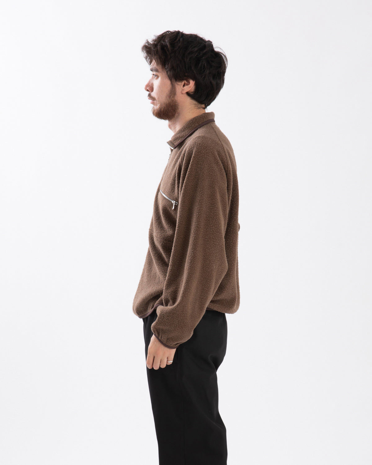 VINTAGE SILK FLEECE HARF ZIP JACKET