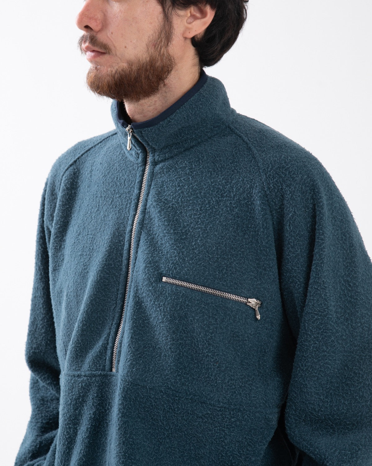 VINTAGE SILK FLEECE HARF ZIP JACKET