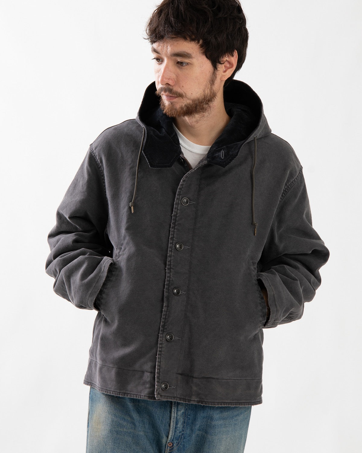 VINTAGE WW2 US NAVY BLUE DECK JACKET