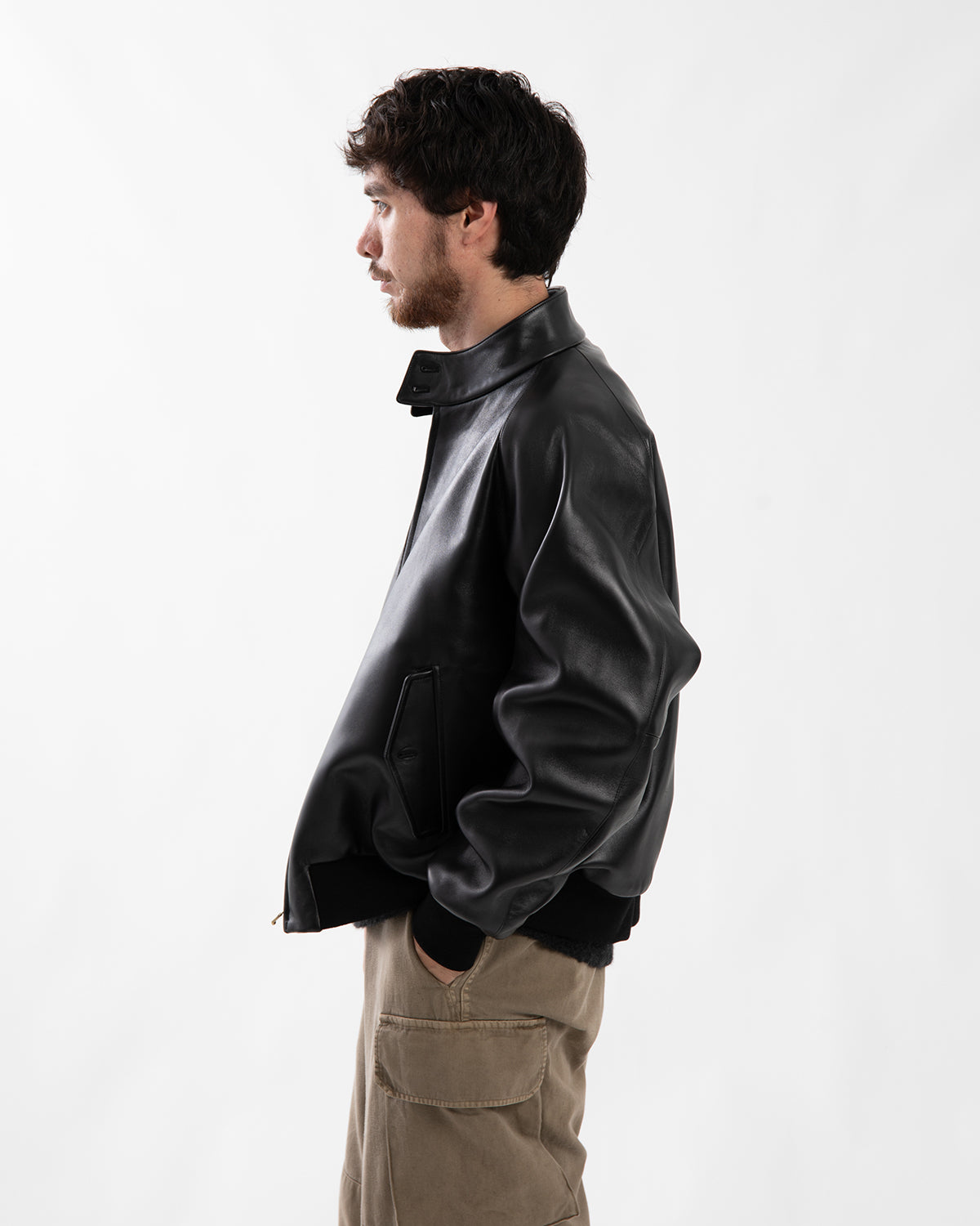 LEATHER HARRINGTON JACKET