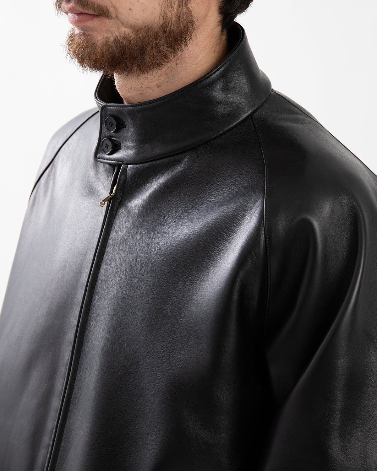 LEATHER HARRINGTON JACKET