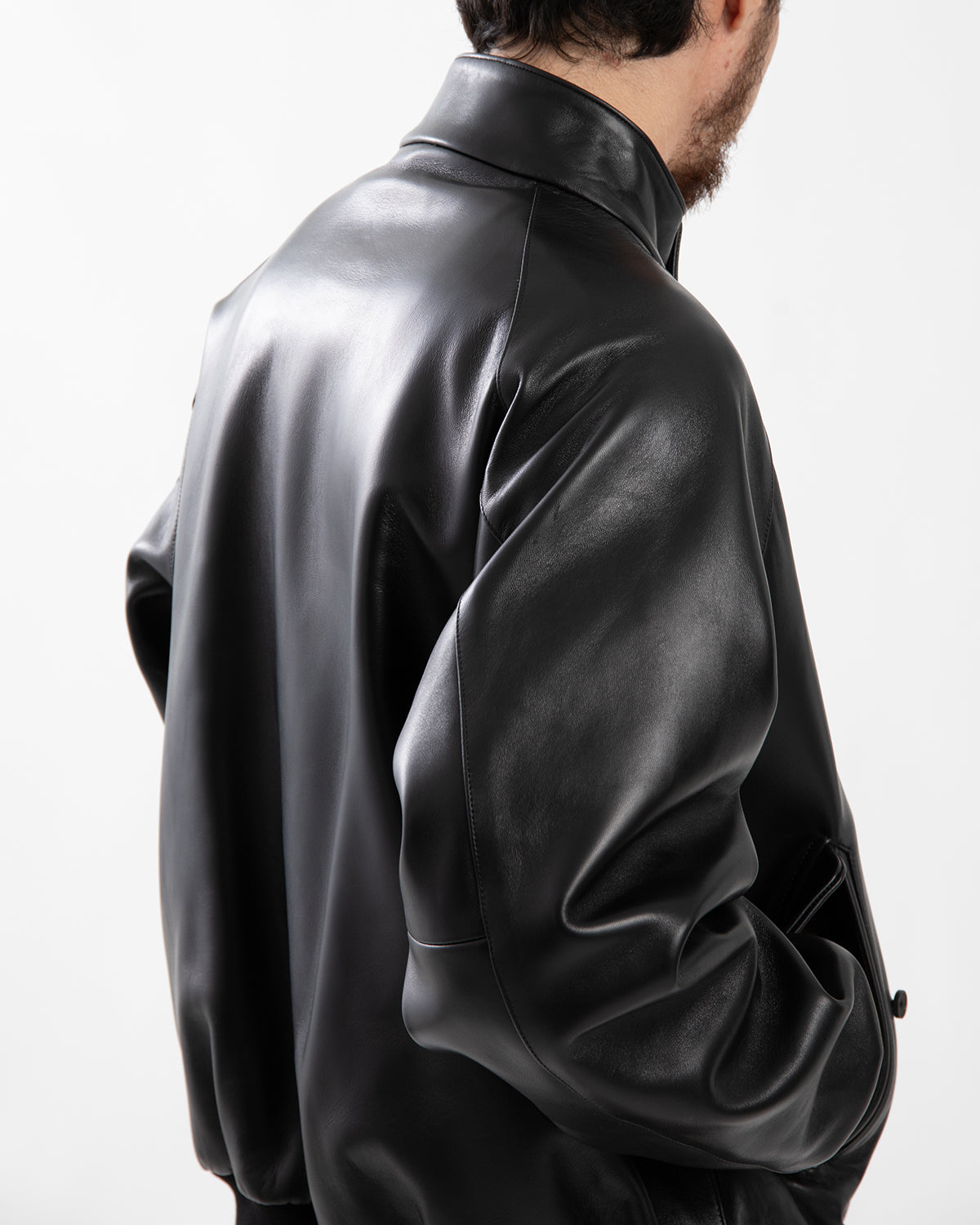 LEATHER HARRINGTON JACKET