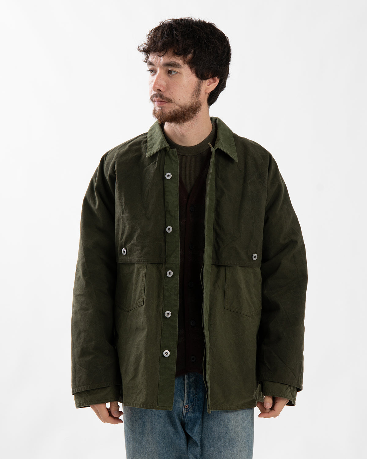 VINTAGE COTTON SILK OILED TENT CLOTH LOGGER JACKET