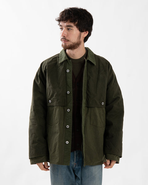 ダークグリーン 麻素材ジャケット VINTAGE COTTON SILK OILED TENT CLOTH LOGGER JACKET – COVERCHORD
