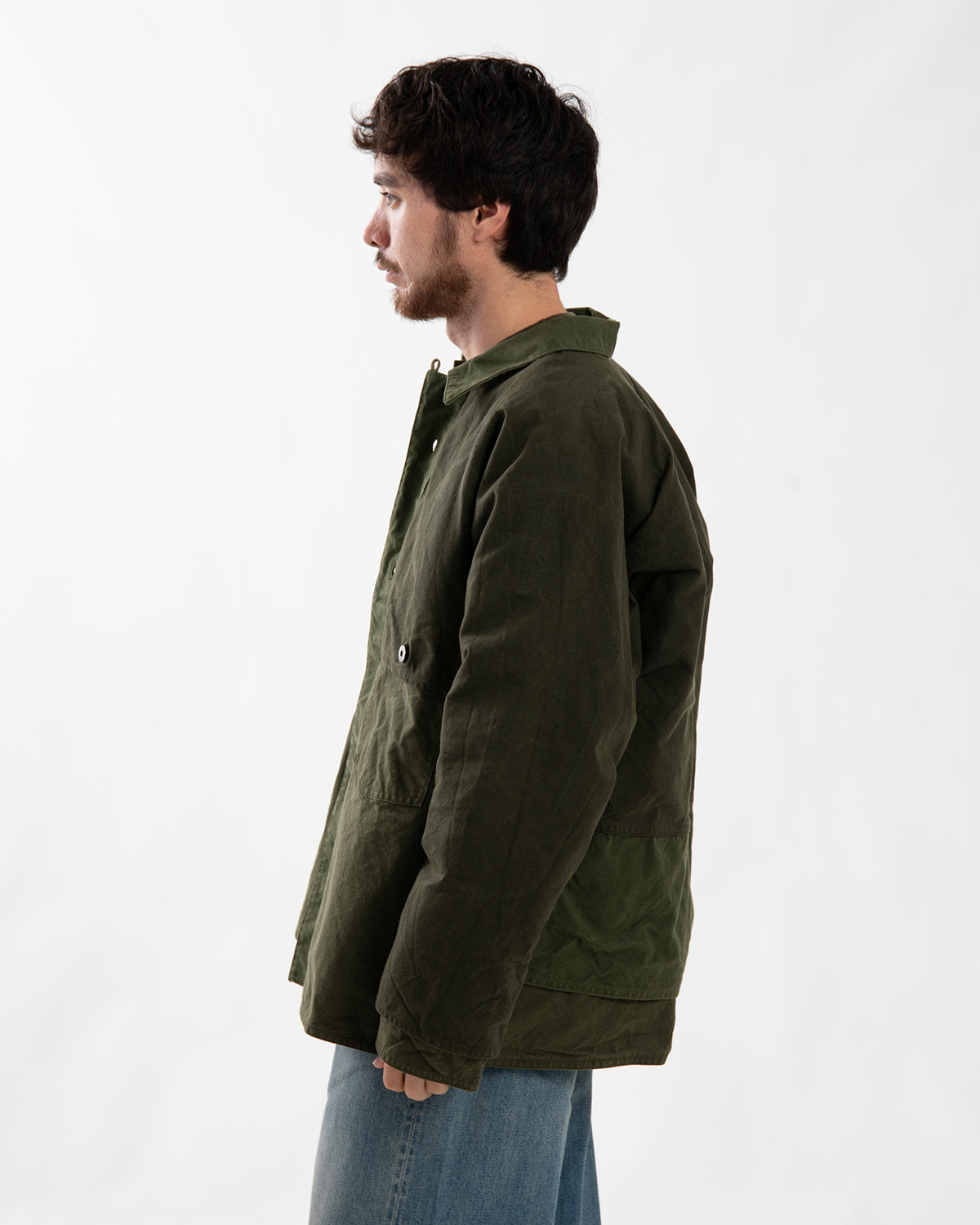 VINTAGE COTTON SILK OILED TENT CLOTH LOGGER JACKET