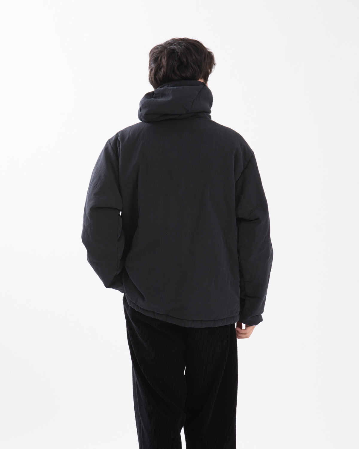 WASHED COTTON SILK LINEN PADDED JACKET