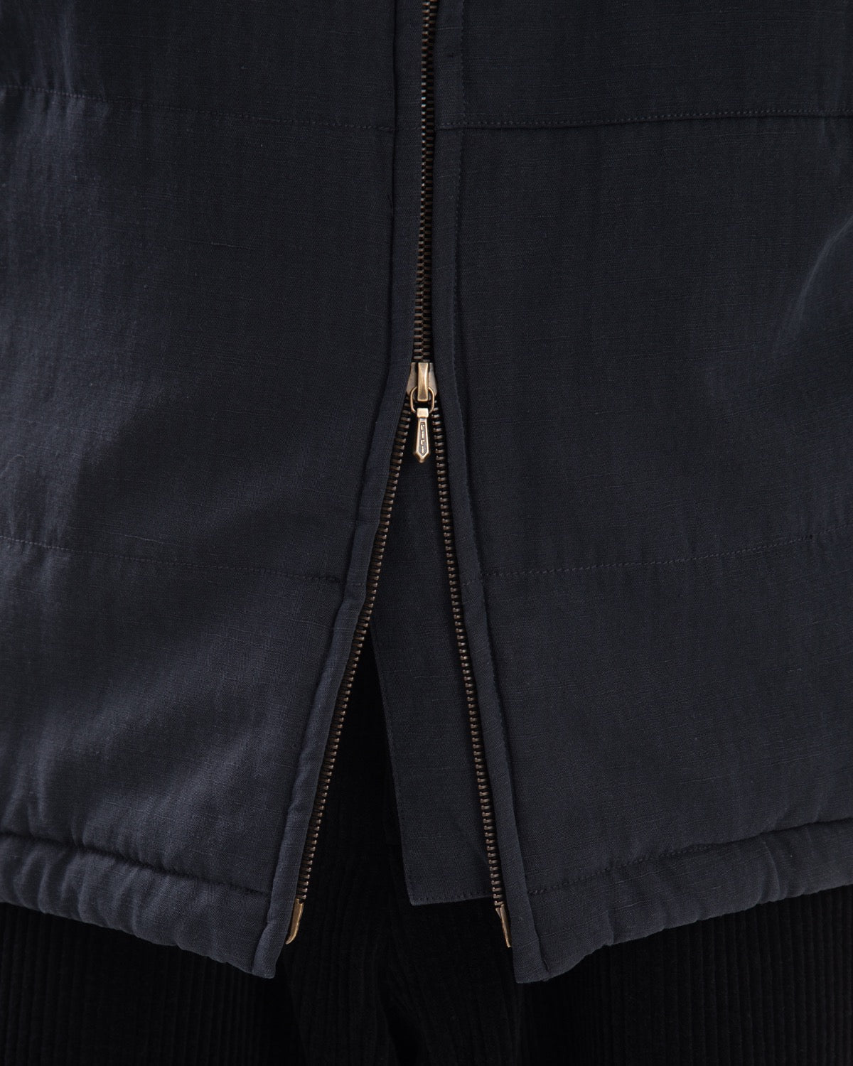 WASHED COTTON SILK LINEN PADDED JACKET