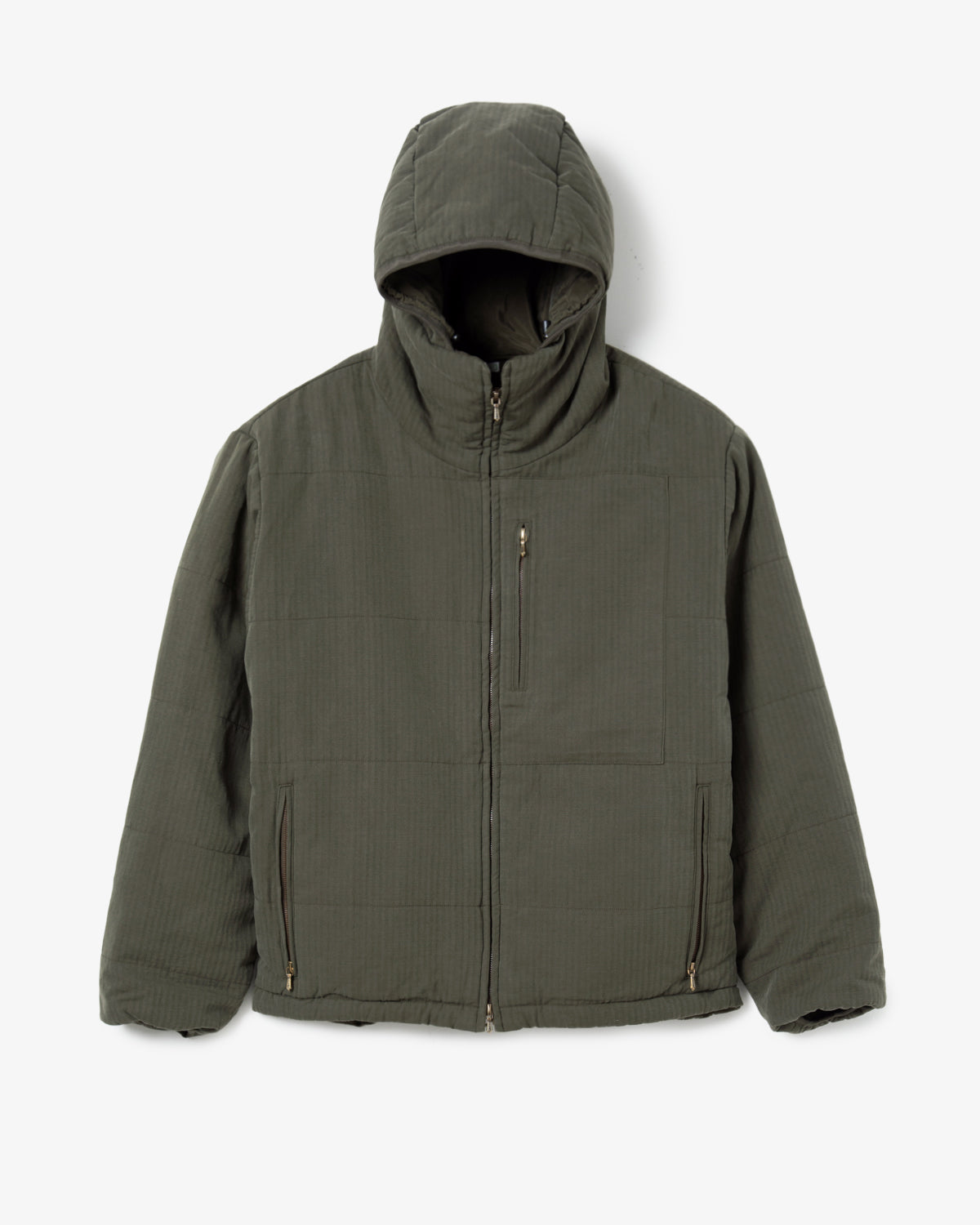 WASHED COTTON SILK LINEN PADDED JACKET