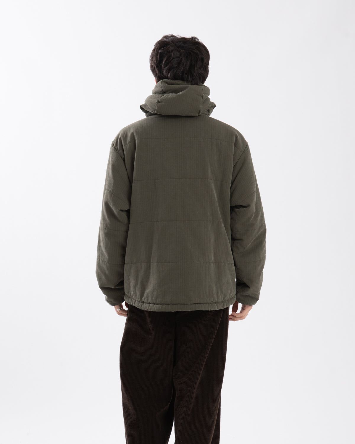 WASHED COTTON SILK LINEN PADDED JACKET