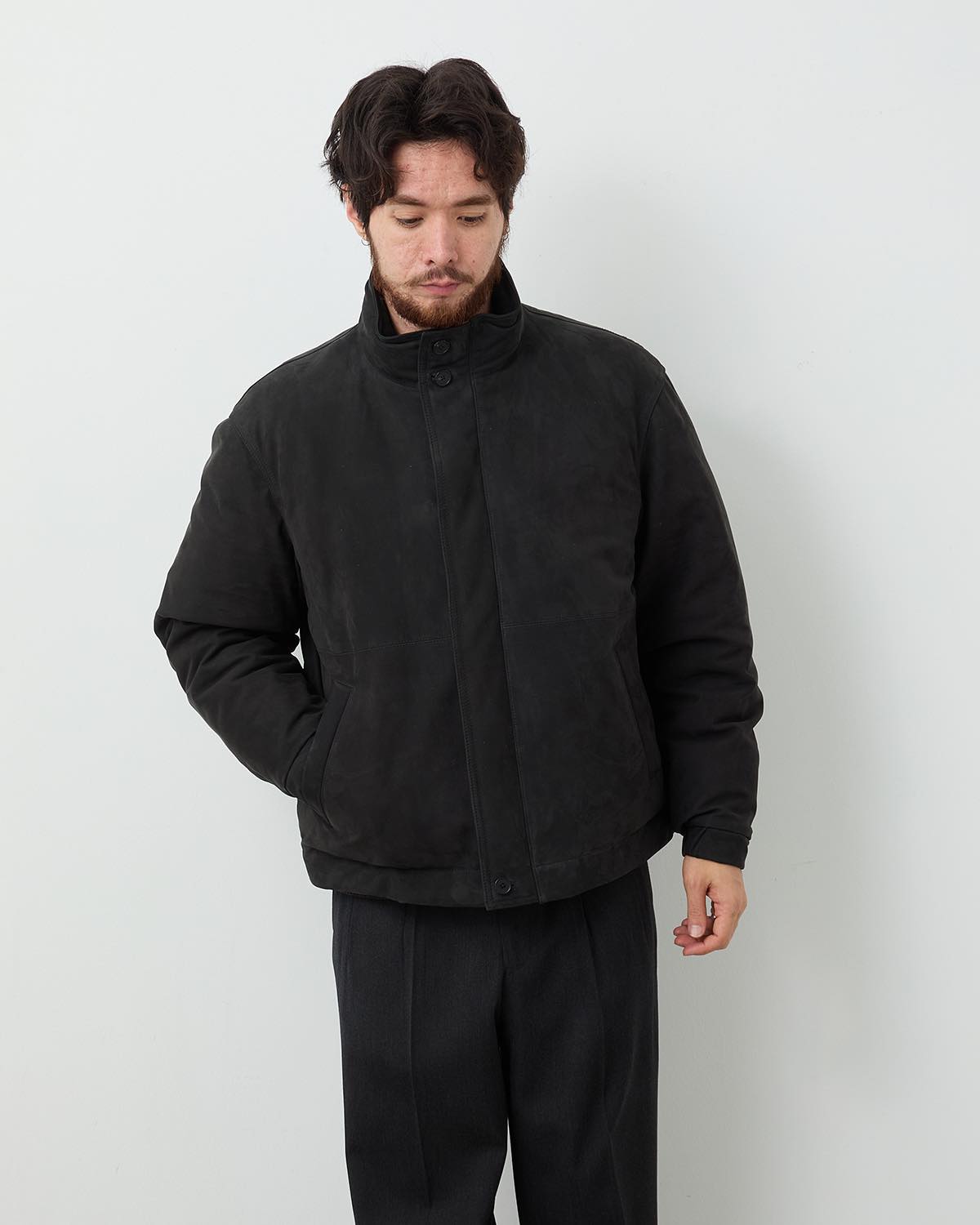 NUBUCK LEATHER DOWN JACKET