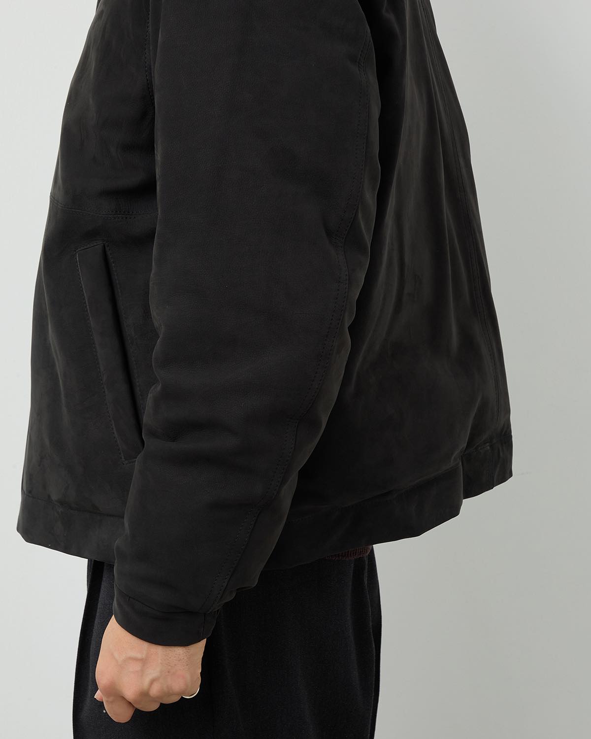 NUBUCK LEATHER DOWN JACKET