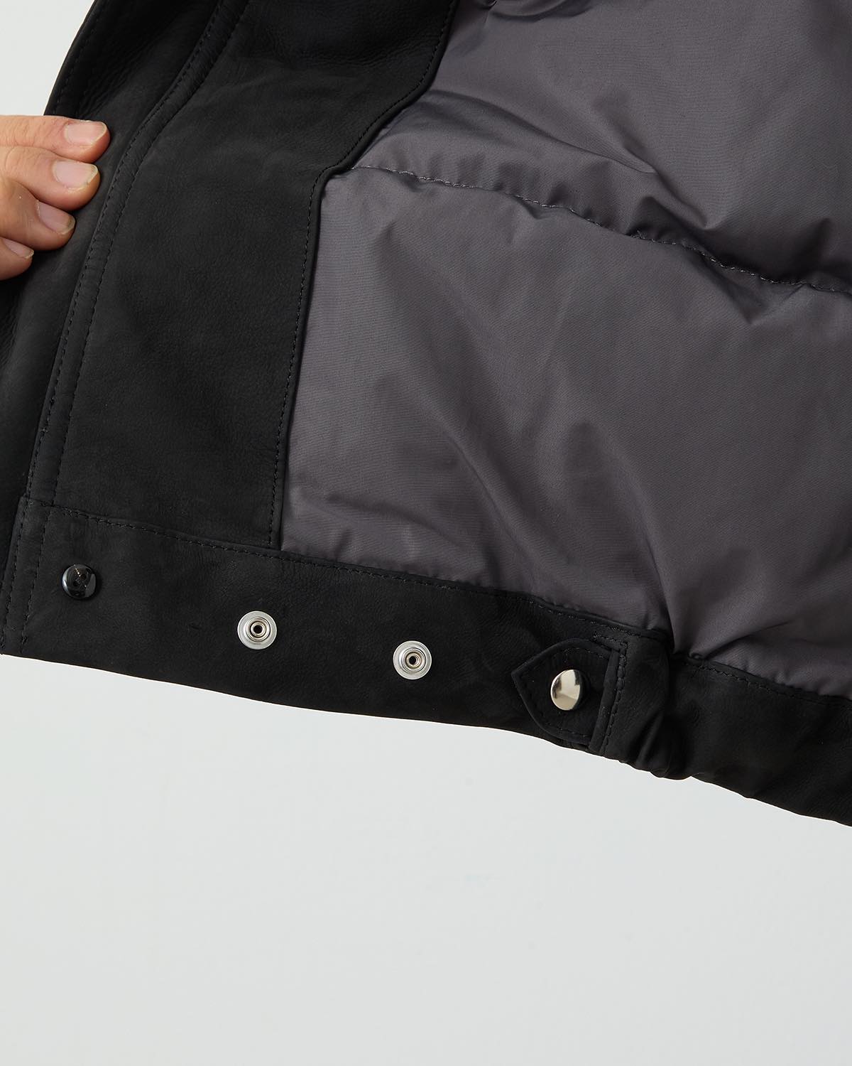 NUBUCK LEATHER DOWN JACKET