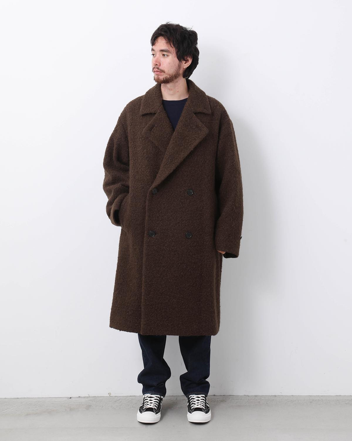 ALPACA BLEND PILE TRENCH COAT