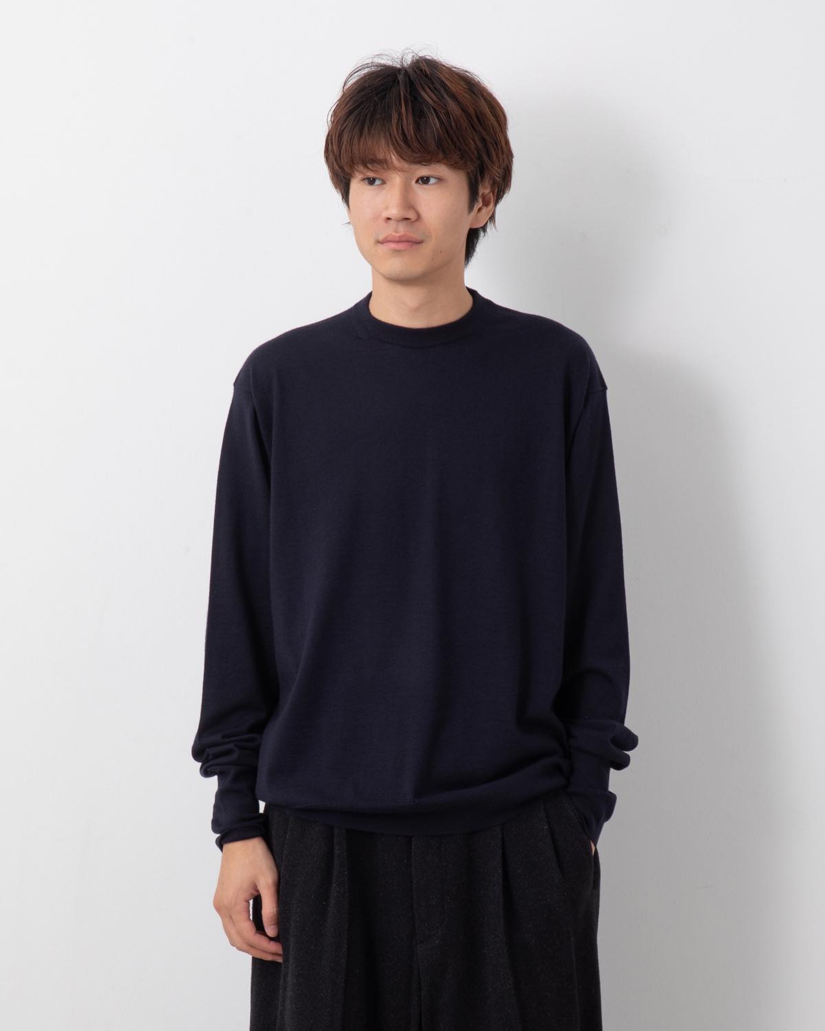 CASHMERE HIGH GAUGE CREW NECK SWEATER