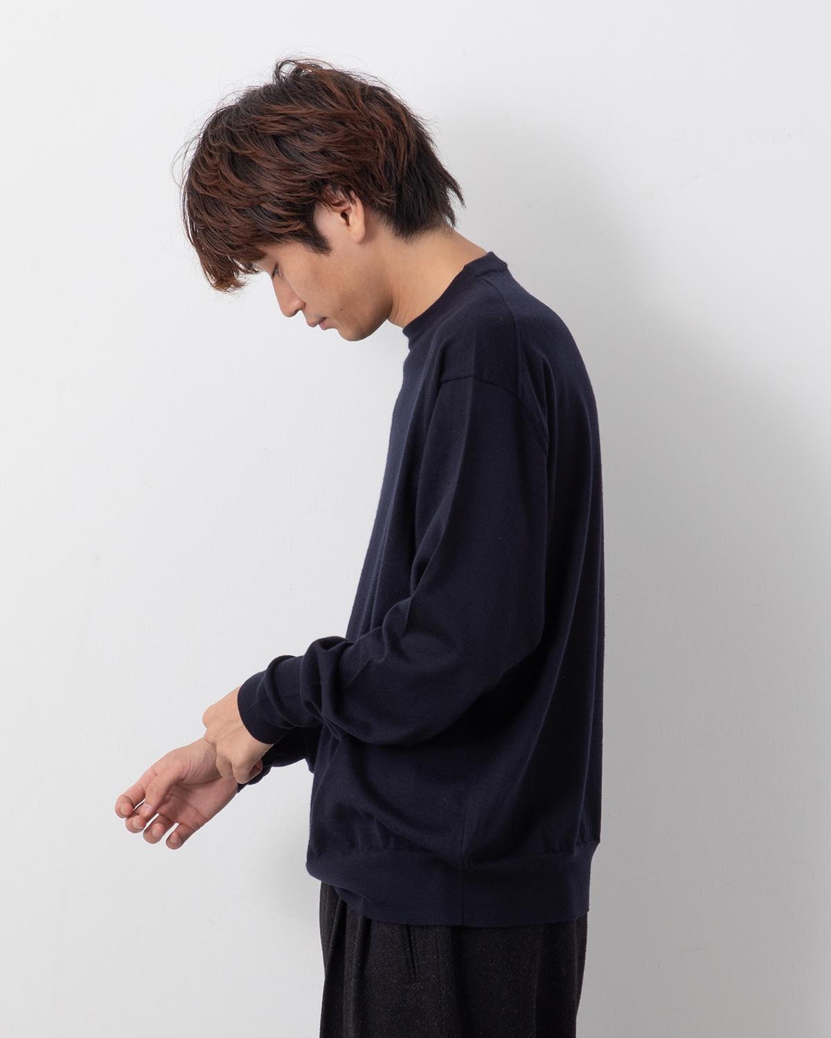 CASHMERE HIGH GAUGE CREW NECK SWEATER