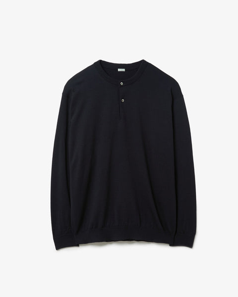 WOOL KNIT HENLEY NECK SWEATER – COVERCHORD