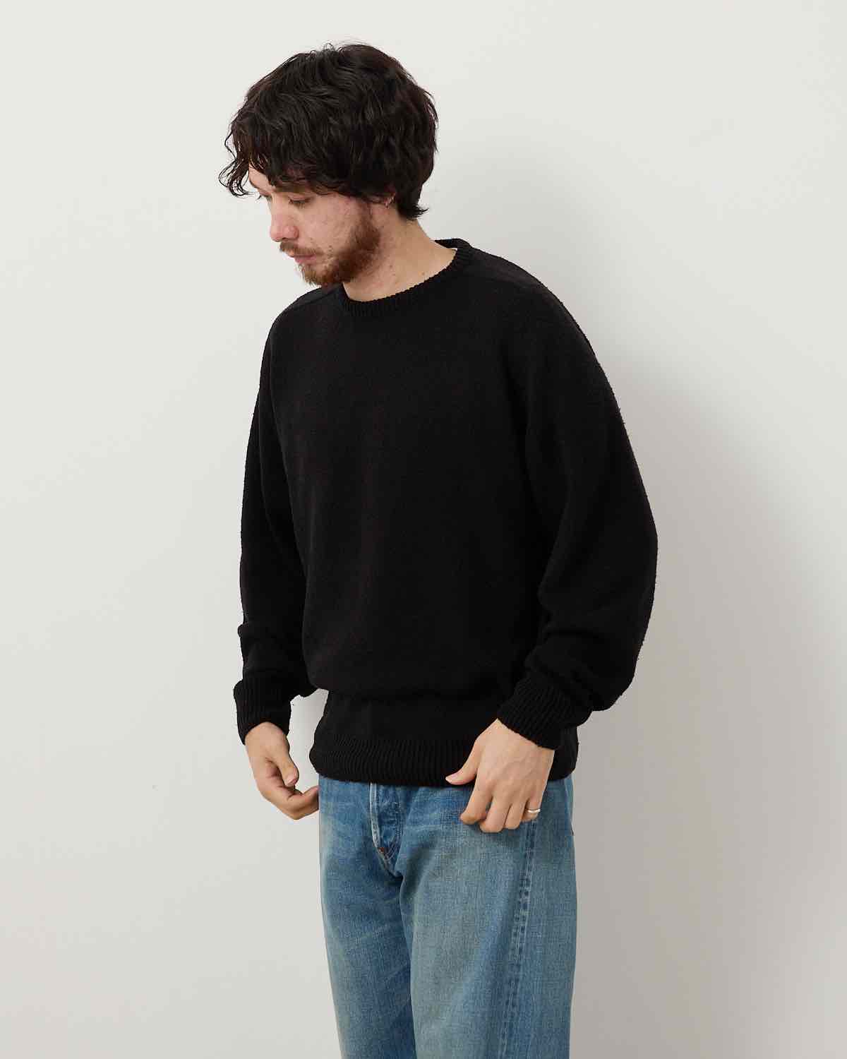 WASHED SILK NEP CREW NECK SWEATER