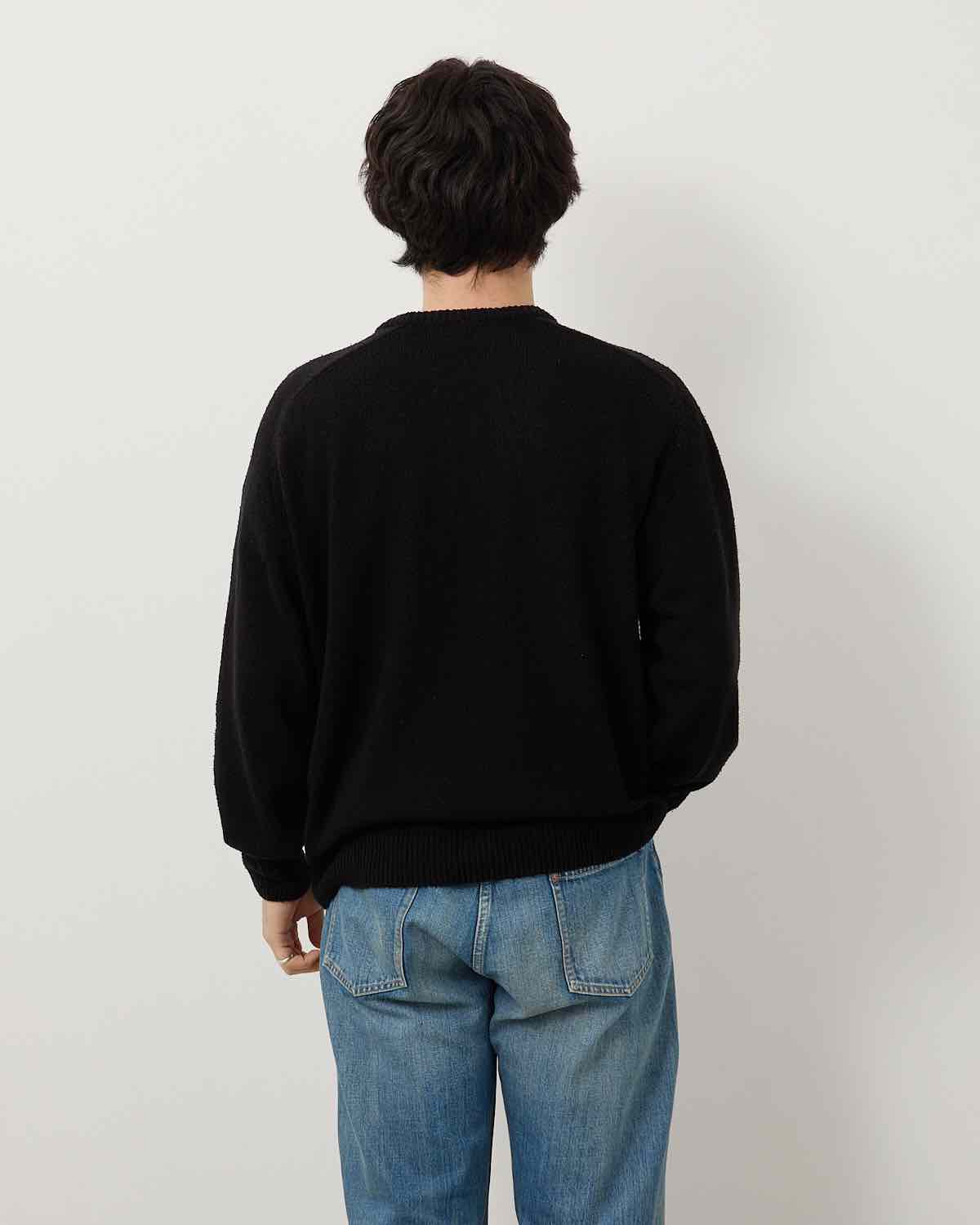 WASHED SILK NEP CREW NECK SWEATER
