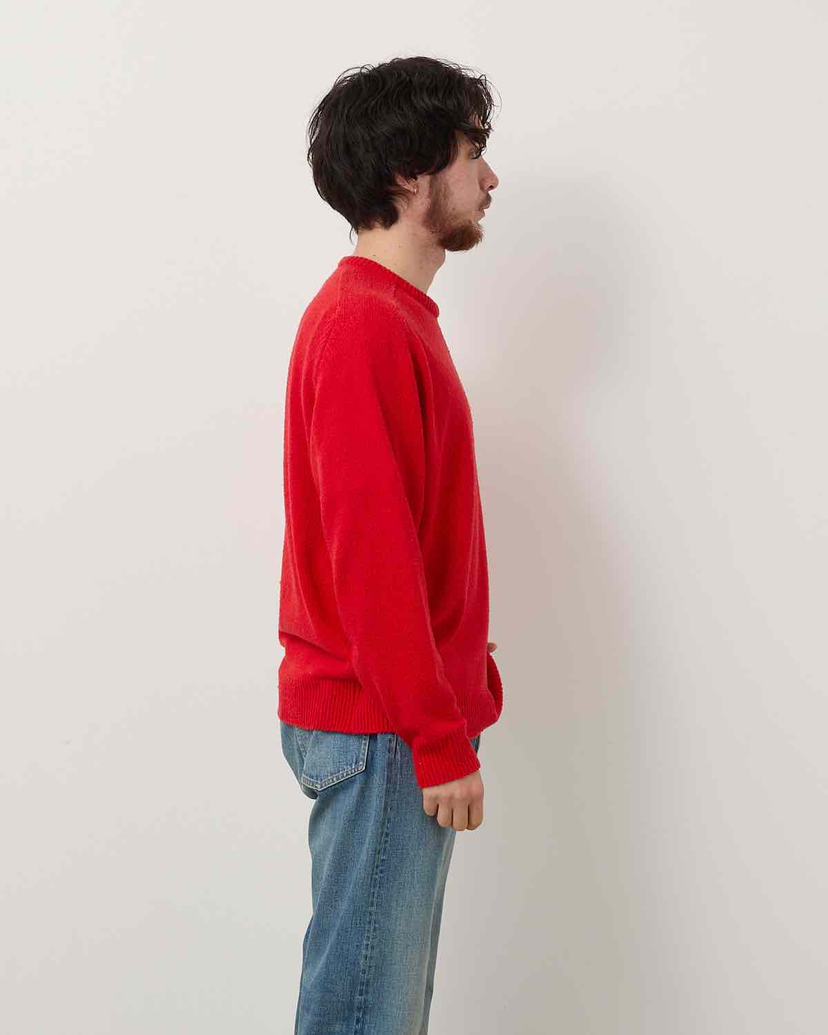 WASHED SILK NEP CREW NECK SWEATER