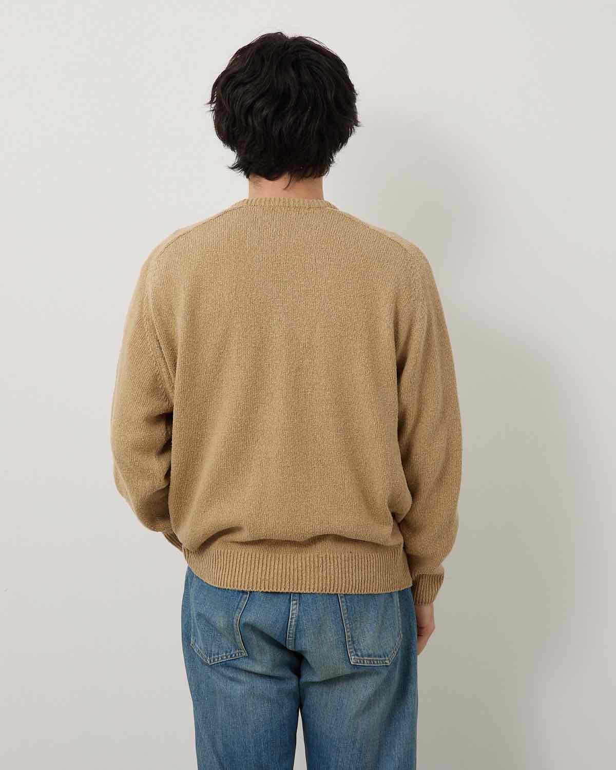 WASHED SILK NEP CREW NECK SWEATER