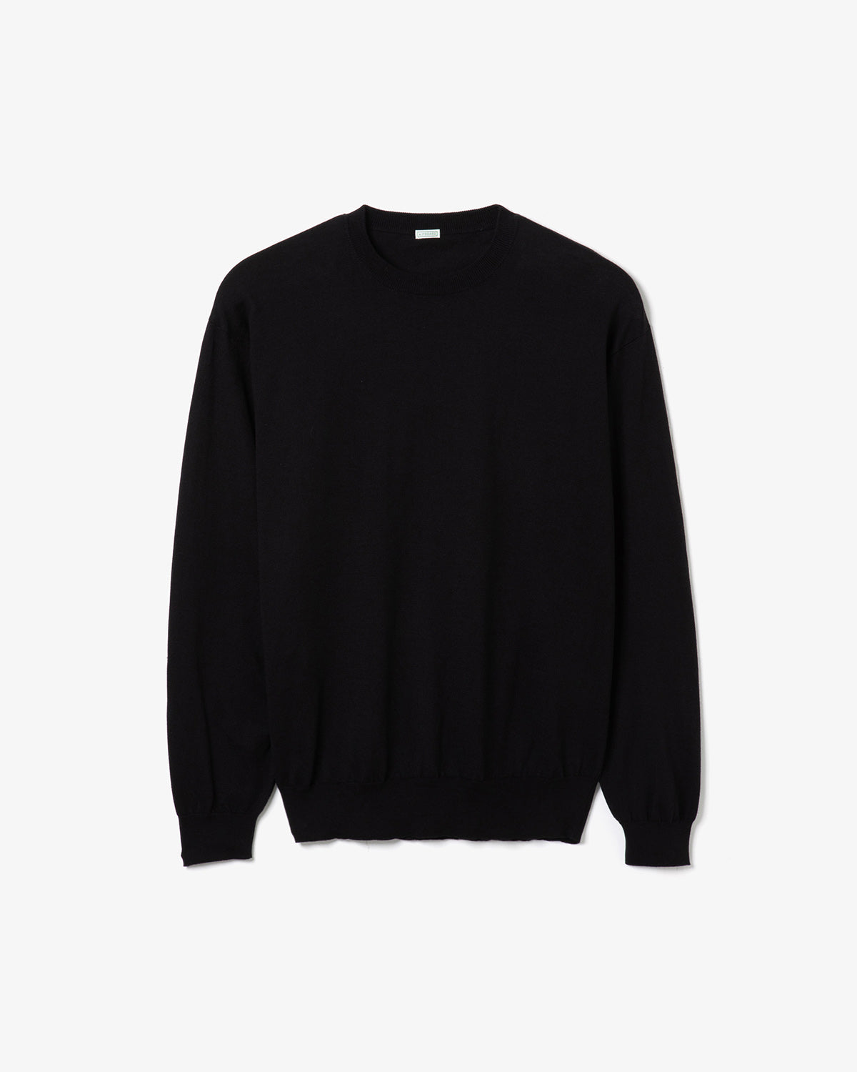 WOOL COTTON HIGH GAUGE CREW NECK SWEATER