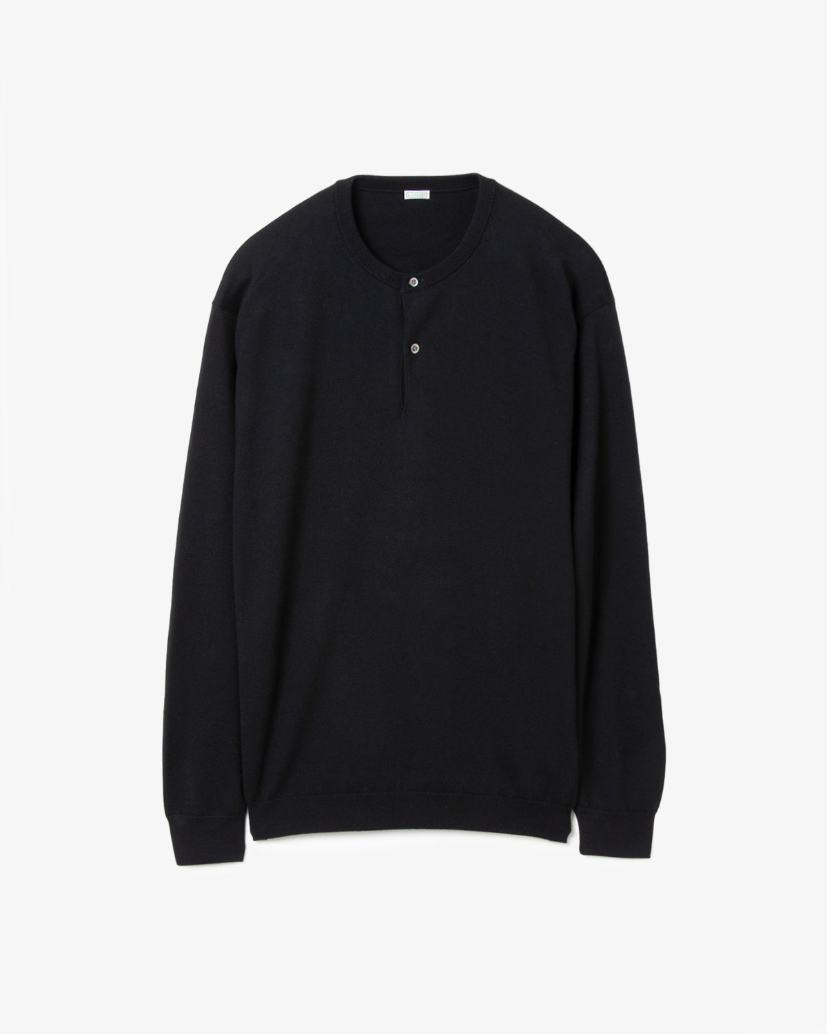 WOOL KNIT HENLEY NECK SWEATER