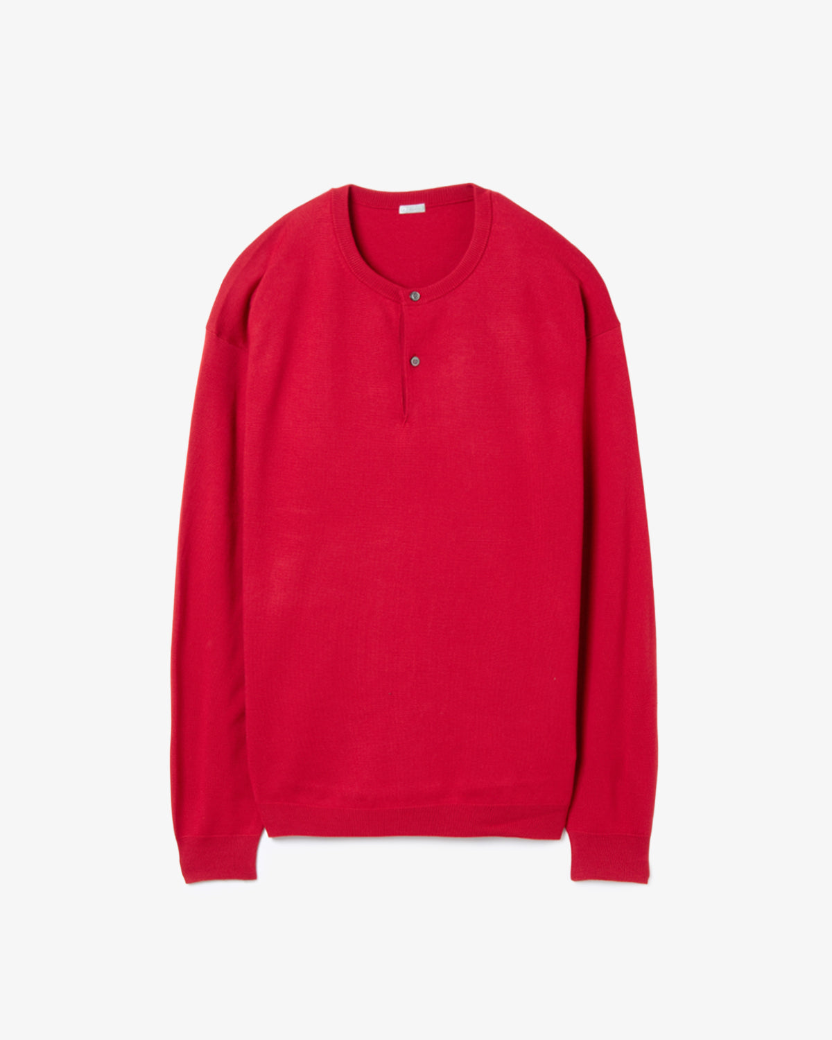 WOOL KNIT HENLEY NECK SWEATER