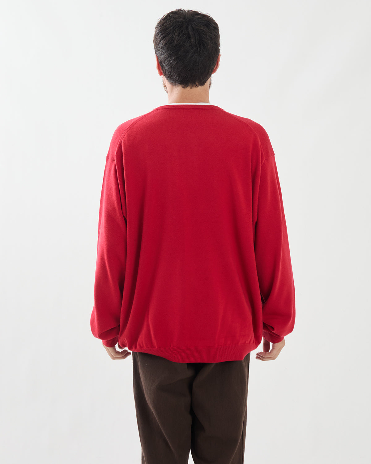 WOOL KNIT HENLEY NECK SWEATER