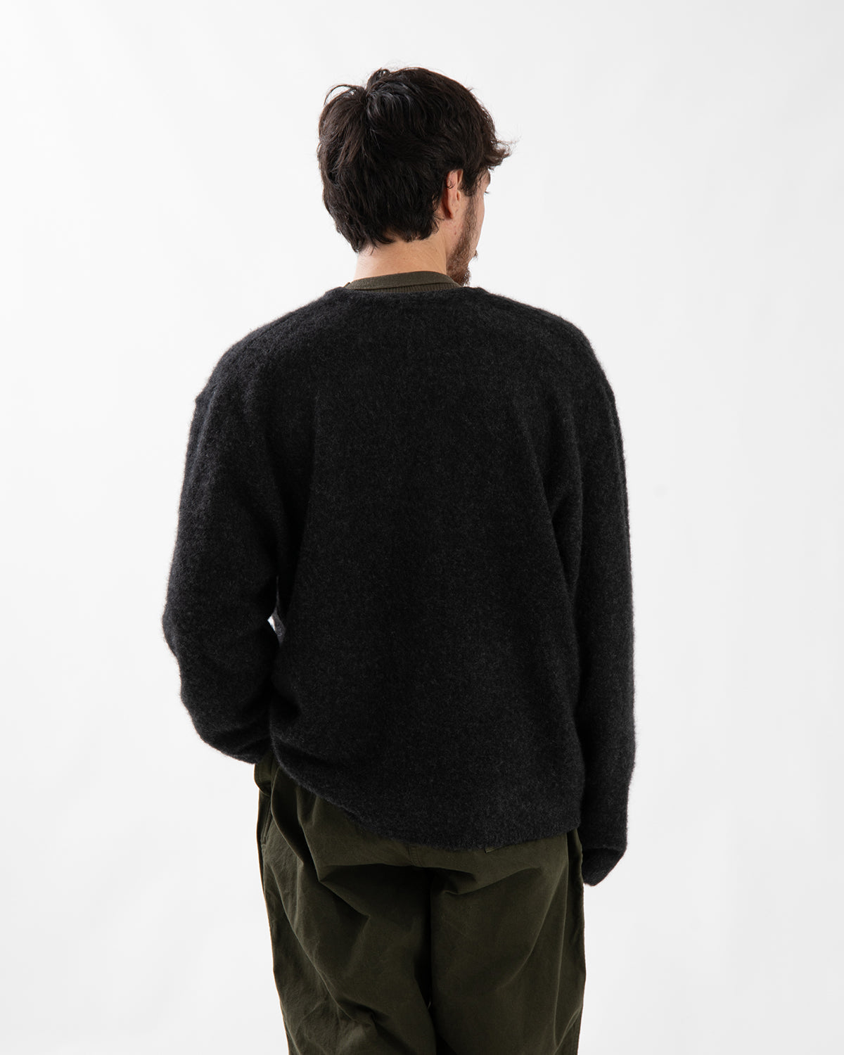 BRUSHED CASHMERE MIDDLE GAUGE CARDIGAN
