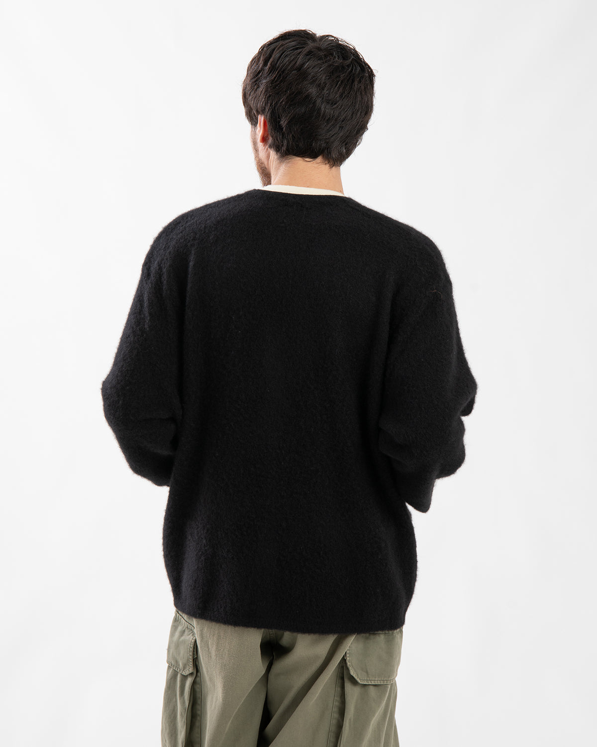 BRUSHED CASHMERE MIDDLE GAUGE CARDIGAN
