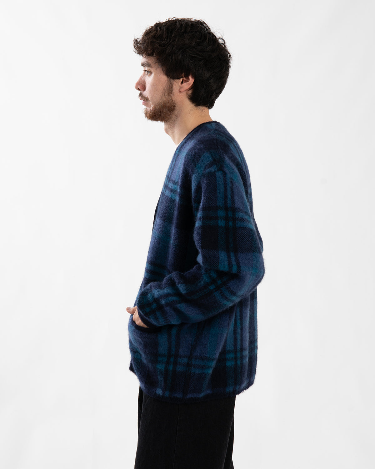 BRUSHED CASHMERE MIDDLE GAUGE CARDIGAN