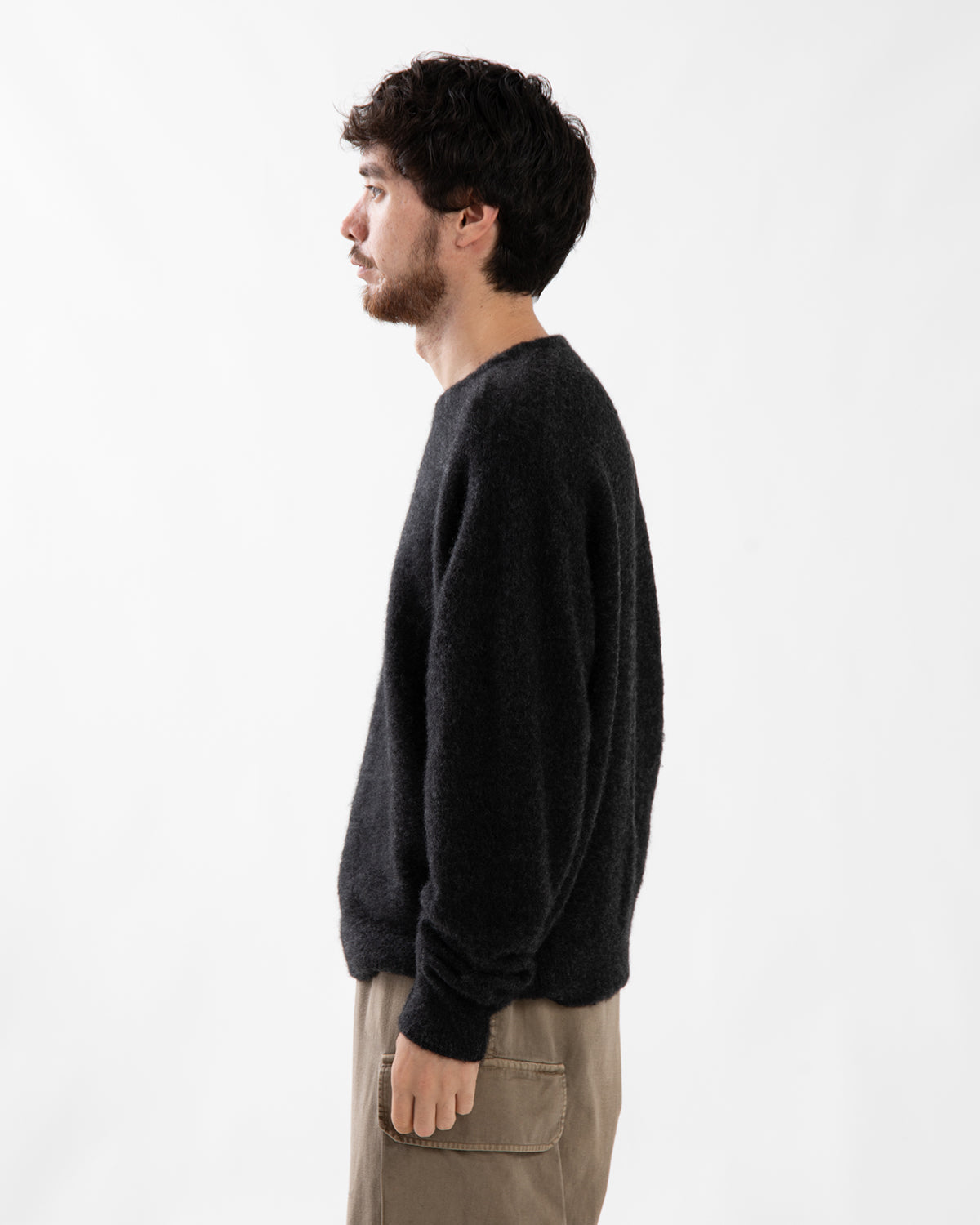 BRUSHED CASHMERE MIDDLE GAUGE PULLOVER SWEATER