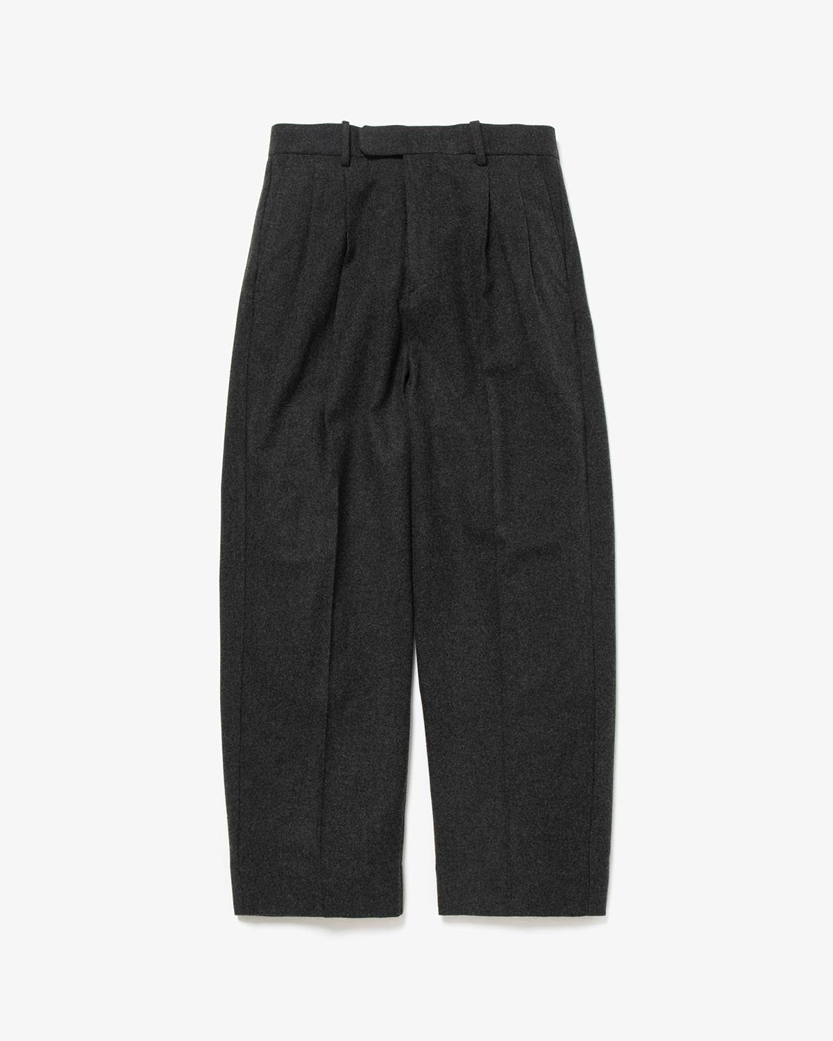 CASHMERE LIGHT FLANNEL WIDE TAPERED TROUSERS